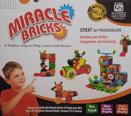 Braintastic 202 Pieces Miracle Bricks Motorized Spinning Gear Building Block Toy Sets Interlocking Learning And Educational Game For Kids (Miracle Bricks 202)|Multicolor Braintastic 202 Pieces Miracle Bricks Motorized Spinning Gear Building Block Toy Sets Interlocking Learning And Educational Game For Kids (Miracle Bricks 202)|Multicolor