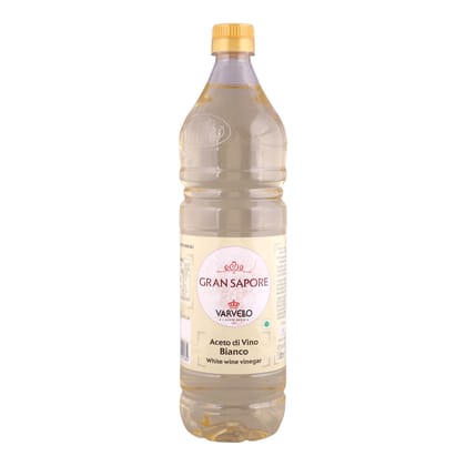 Varvello Gran Sapore White Wine Vinegar 1 Litre | Italian Vinegar with 6% Acidity for Salad Dressing, Marinades, Sauces, Pickling & Cooking