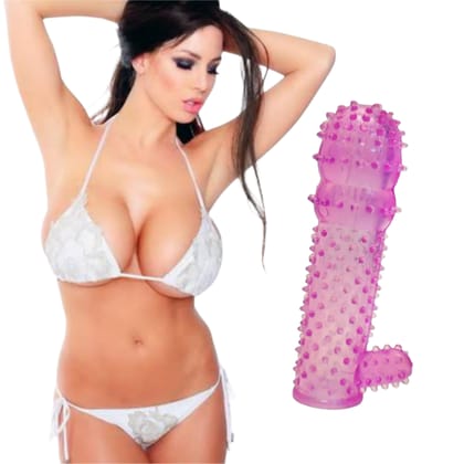 Zadiokok Ultra Dotted Crystal Condom Intimate Pleasure Reusable Sleeve (Pack of 1)