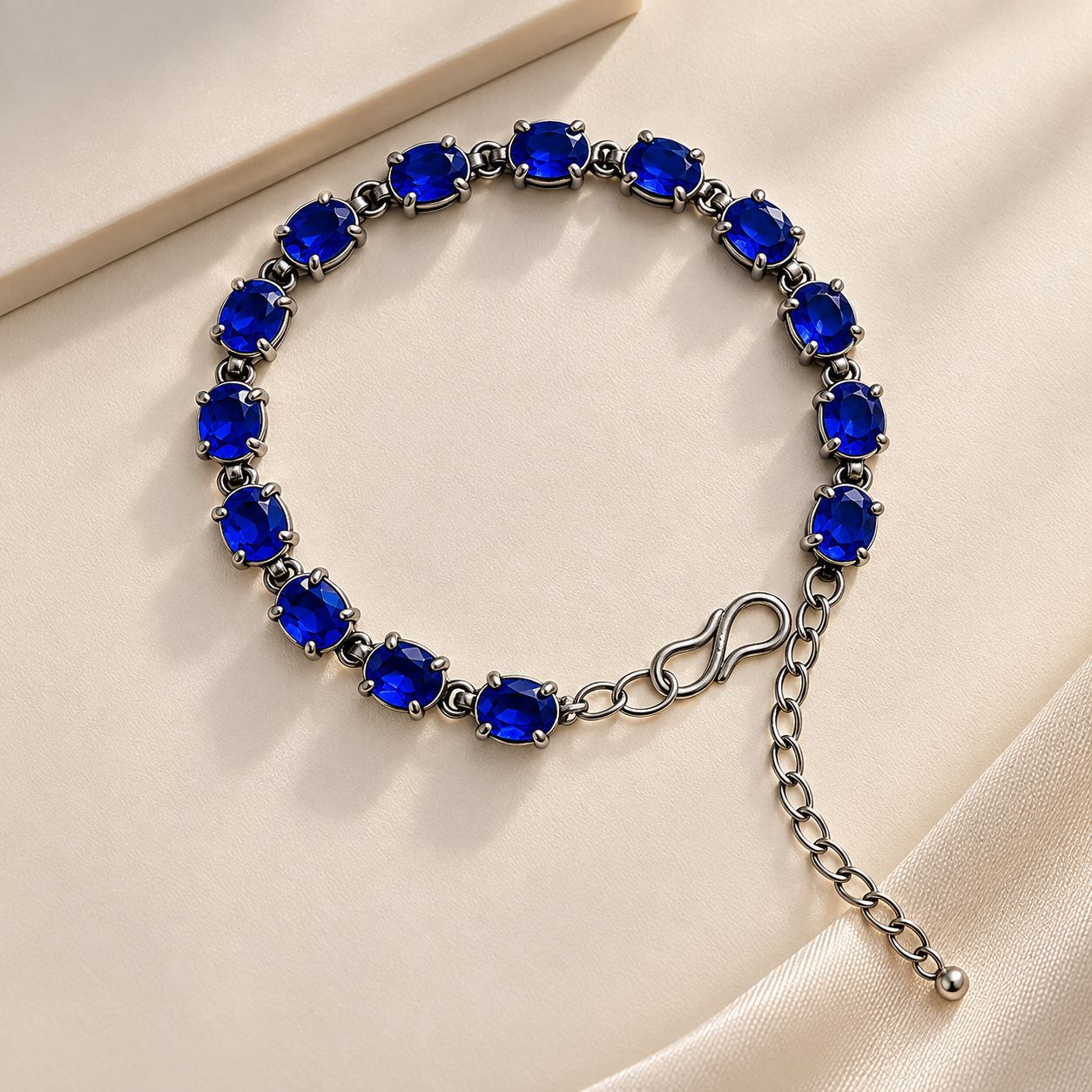 Women’s Blue Beaded Chain Bracelet