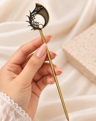 Elegant Golden Hair Stick Bun Pin Elegant Golden Hair Stick Bun Pin