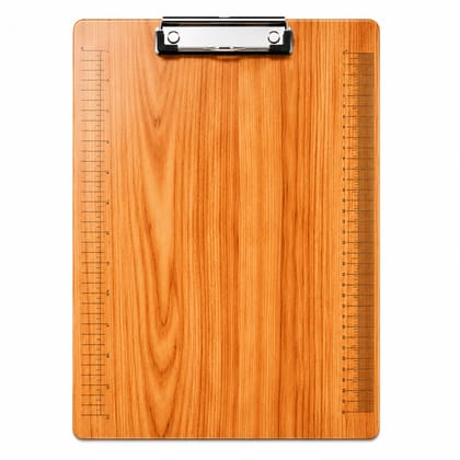 New Wooden Exam Pad with Scale and Strong Metal Clip
