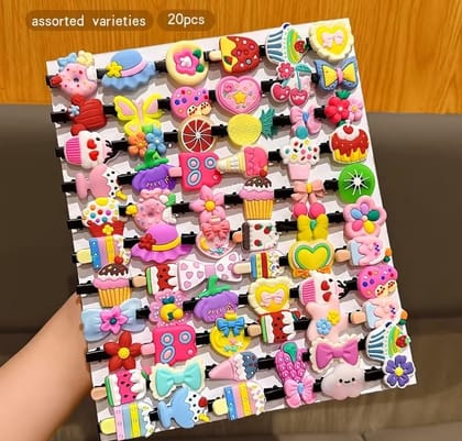  20pcs Assorted Design Fruit, Cartoon Mix Design Hair Pins For Kids Girls
