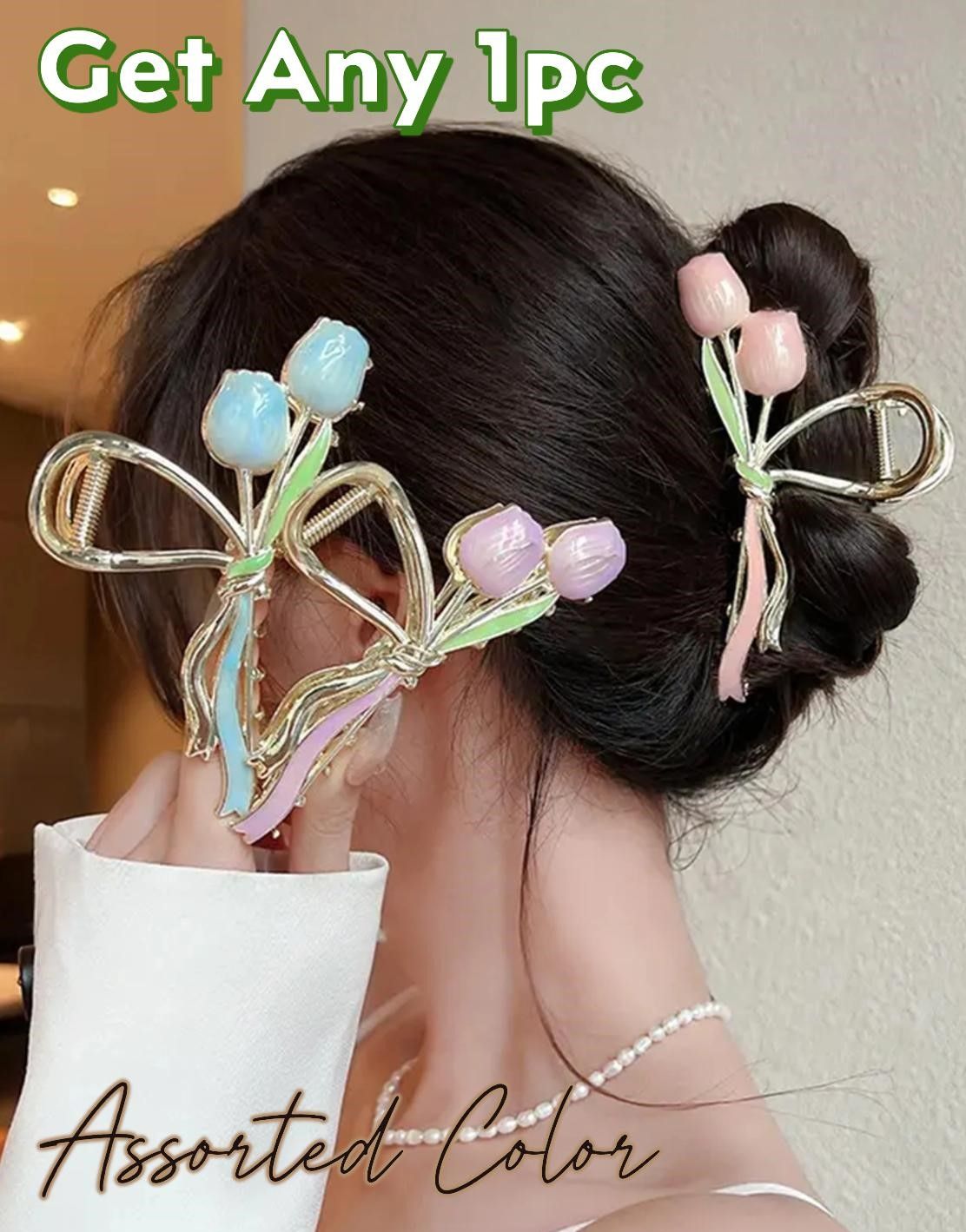 Floral Pattern, Metal Hair Claw