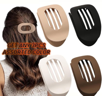 3pcs Matt Flat Hair Claw Clips for Women
