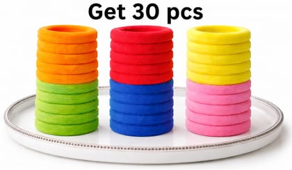  Pack of 30 Multicolor Soft Elastic Hair Bands