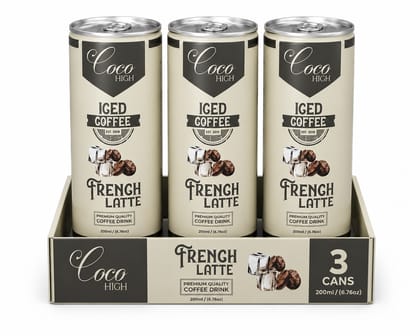 COCOHIGH French Latte Cold Coffee - 200ml (Pack Of 3)