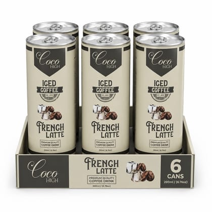 COCOHIGH Cold Coffee - 200 ml Can (Pack of 6)
