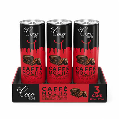 COCOHIGH Caffe Mocha Chocolate Drink Shake - 200ml (Pack Of 3)