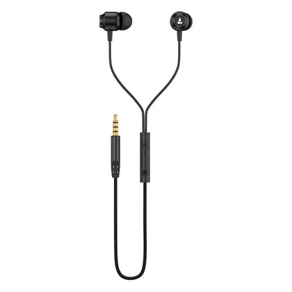boAt BassHeads 162 V2 Wired Earphones with 10mm Drivers, Metallic Earbuds, Integrated Controls, In-Line Microphone, Ergonomic Fit, Braided Cable & 3.5mm Jack