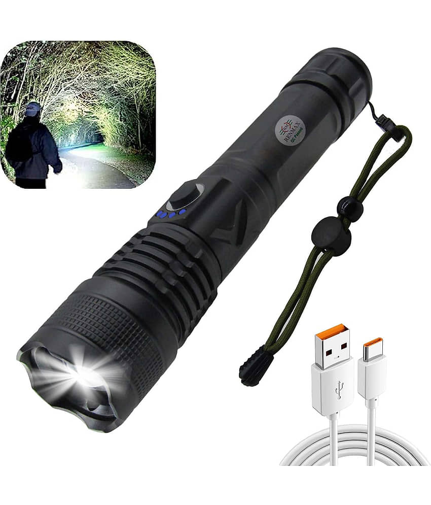 RENMAX - 50W Rechargeable Flashlight Torch ( Pack of 1 )