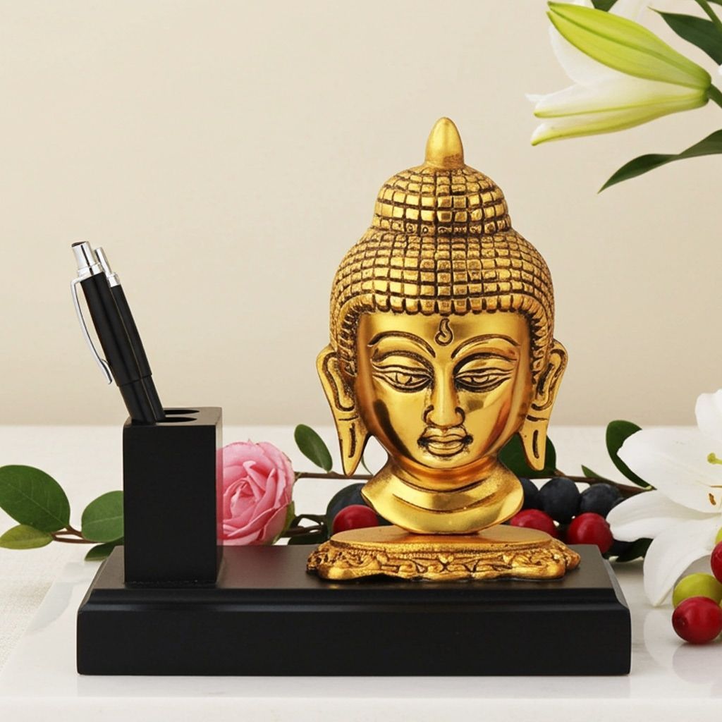 Aluminium Buddha Pan Holder – Decorative Multi-Purpose Showpiece, Height : 6.5 Inch (ASMAS309 G)