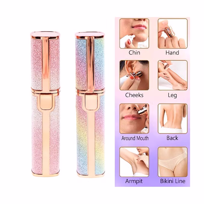 3-in-1 Facial Hair Remover for Women – Electric Facial Trimmer with Precision Head & Nose/Eyebrow Trimmer