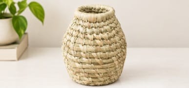 Eco-Friendly Handwoven Banana Grass Decorative Vase