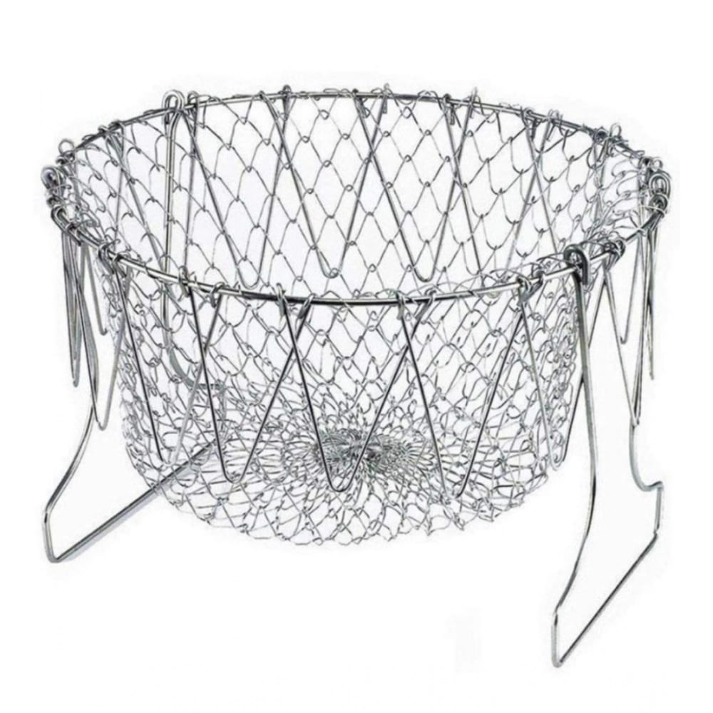 Generic Foldable Chef Basket – Multi-Function Strainer And Steamer (Color: Assorted )
