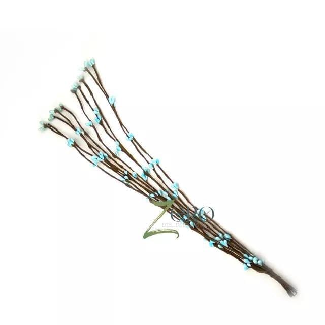 Bunch of 10 Pcs Two Tone Pollan Sticks Dual Color - Light Blue And White