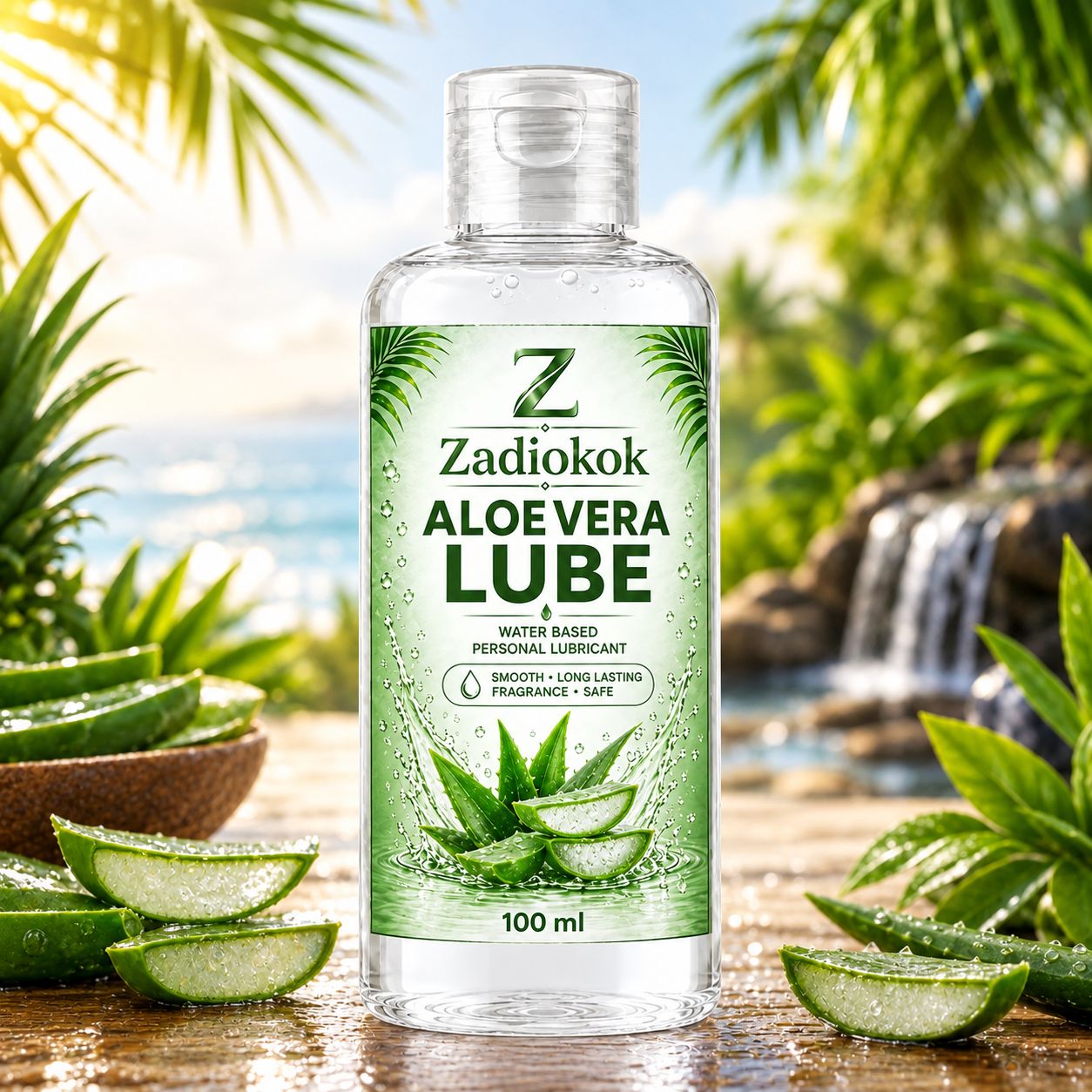 Zadiokok Aloe Vera Flavour Water Based Personal Lubricant Gel | Smooth & Long Lasting Lube | 100 ml (Pack of 1)