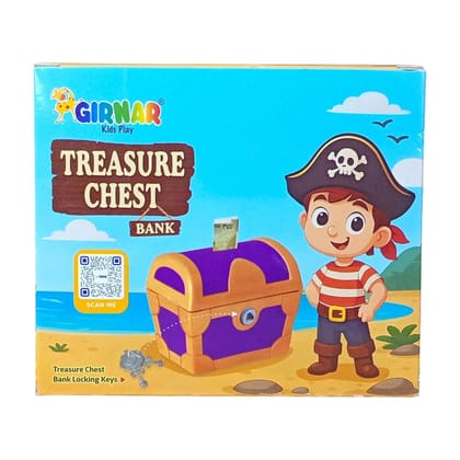 Girnar Kids Play ‘Treasure Chest’ Money Bank – Fun Wooden Piggy Bank to Teach Saving Habits for Kids 3+ Years, Perfect Gift for Children