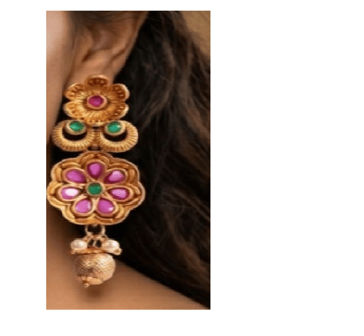 Generic Women's Zinc Alloy Gold Plated Jhumka Earrings (Multicolor)
