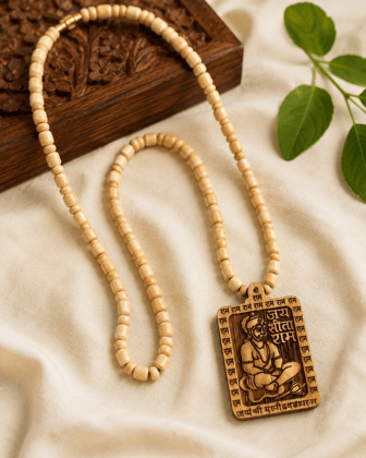 DEALZONE Tulsi Mala with Hanuman Ji Sita Ram Pendant   