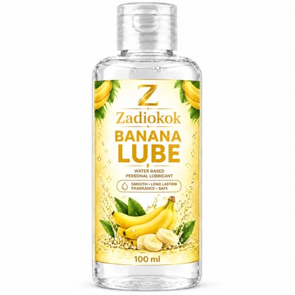 Zadiokok Banana Flavour Water Based Personal Lubricant Gel | Smooth & Long Lasting Lube | 100 ml (Pack of 1)