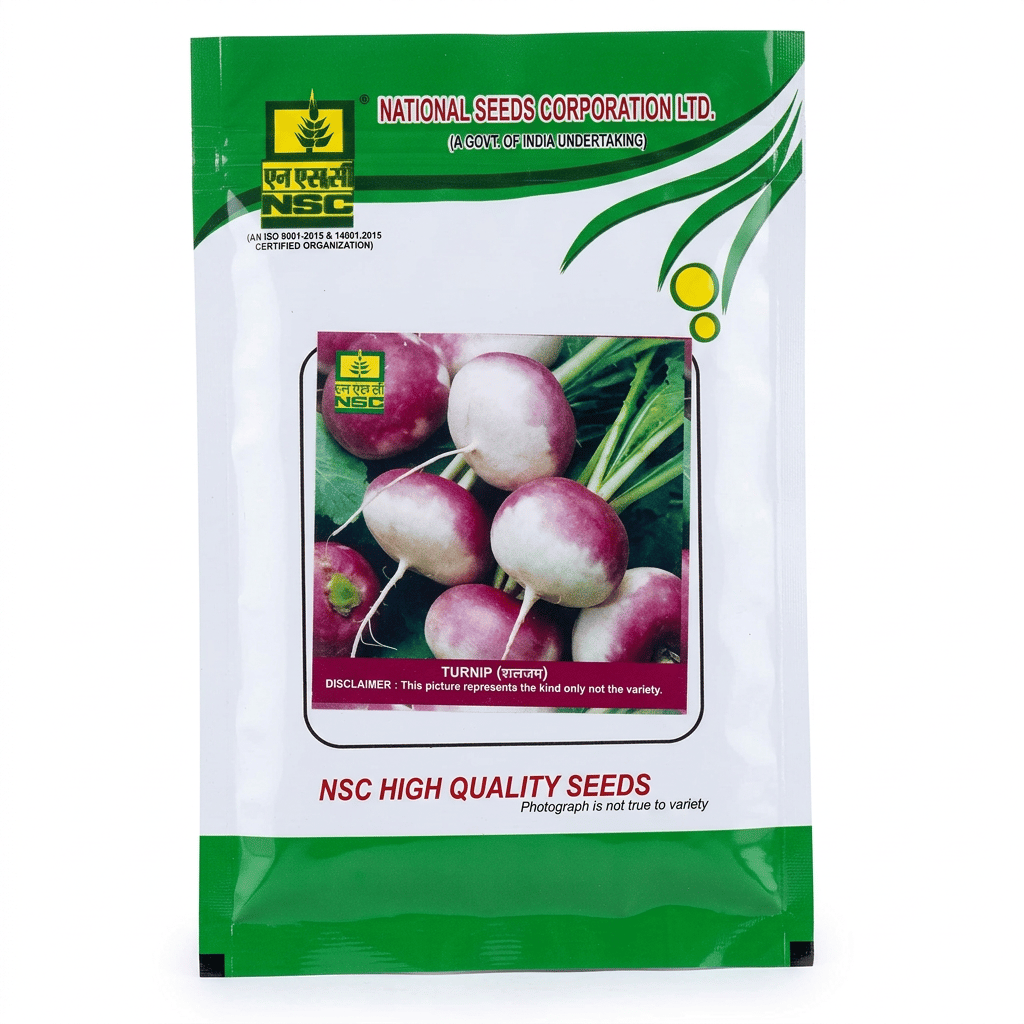 NSC Turnip, PTWG variety, 100 gram Truthfully Labelled Seed Pouch