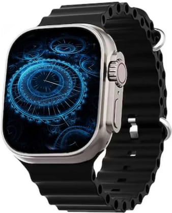Multi-Sport Fitness Smartwatch with Black Ocean Loop Band