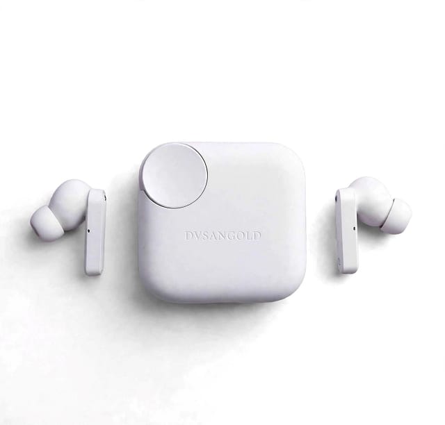  White Wireless Earbuds with Charging Case - IPX5, 8H Playtime