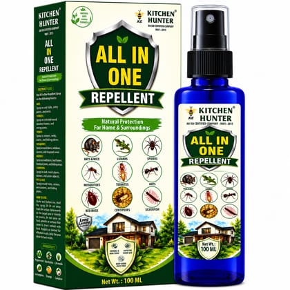 Kitchen Hunter All-In-One Insect Repellent Spray - 100ml | Multi-Insect Protection for Home & Kitchen | Easy-to-Use Household Spray