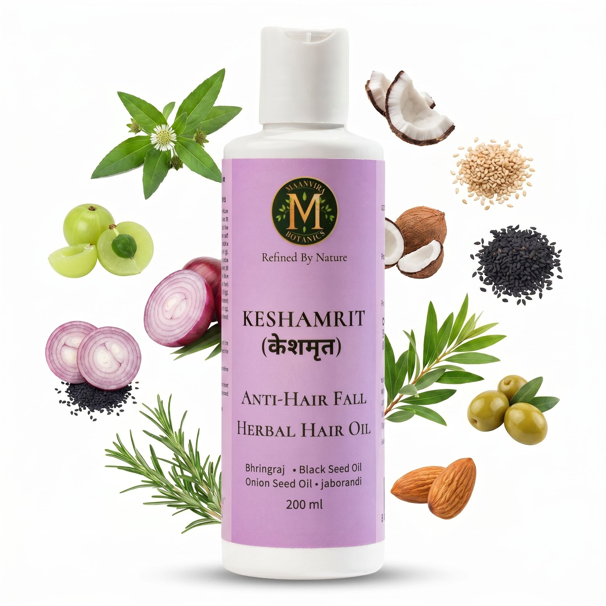 Keshamrit Anti Hair Fall Herbal Hair Oil  (Bringraj, Black Seed, Onion Seed, Jaborandi) - 100ML