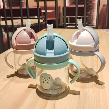 Heavy Duty Baby Feeding Unbreakable Straw Sipper Bottle 300ml | BPA-Free Water & Milk Drinking Bottle with Strap | Reusable Liquid Feeder for Toddlers, Infants & Kids(Original)