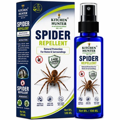 Kitchen Hunter Spider Repellent Spray 100ml for Walls, Corners & Storage Areas | Household Spray