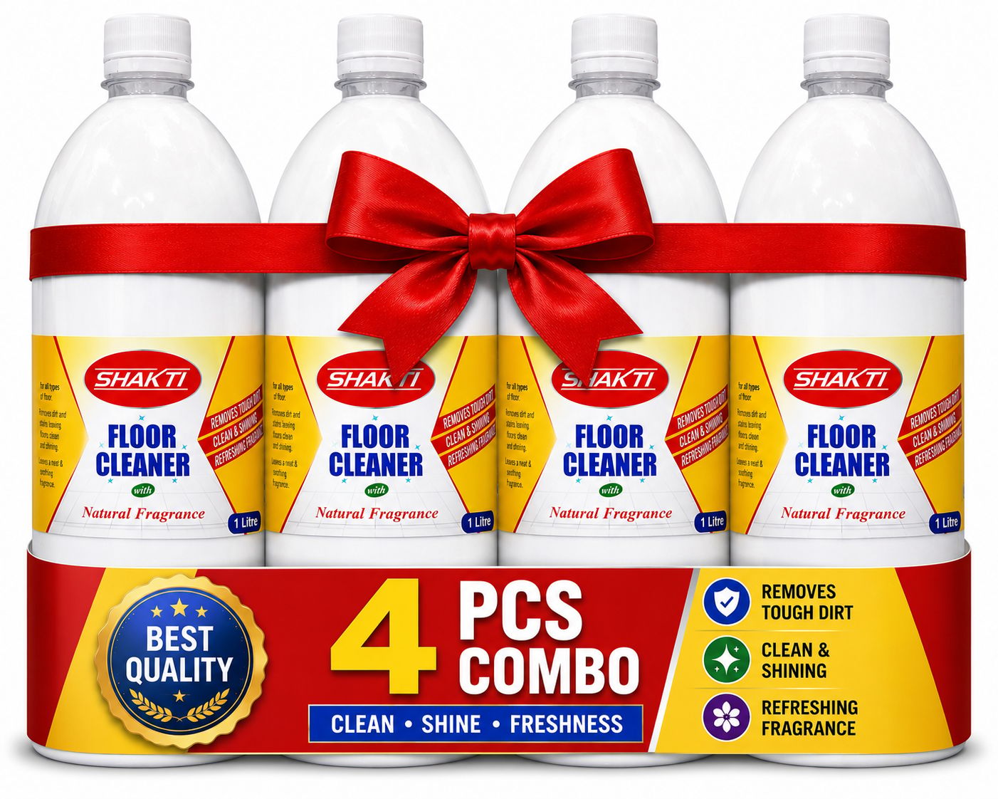 SHAKTI Floor Cleaner Phenyle 1 Ltr - 4 Pcs Combo