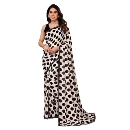 womens georgette printed saree with unstitched blouse 5mtr black pid62504