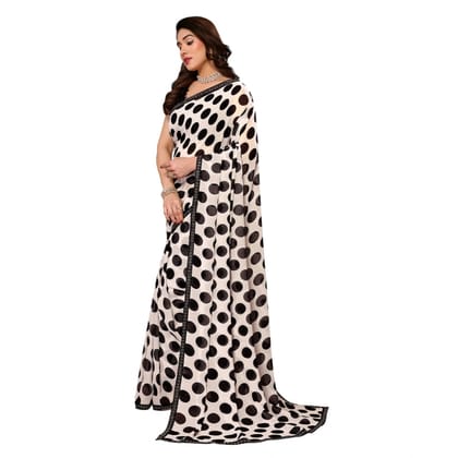womens georgette printed saree with unstitched blouse 5mtr black pid62504