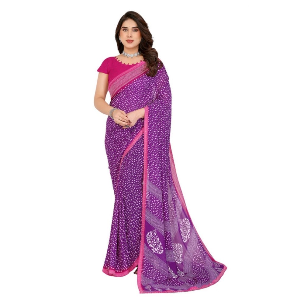 womens-georgette-printed-saree-with-unstitched-blouse-5-5mtr-purple-pid62555