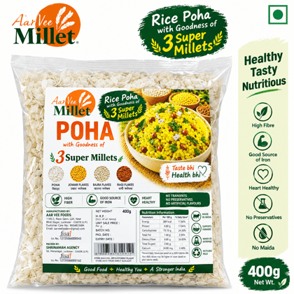 Aarvee Millet Rice Poha with Millets-400g
