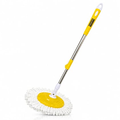 Novita Premium 360° Spin Mop Stick Rod Set with Stainless Steel Handle | 42-Inch Adjustable & Extendable Telescopic Mop Rod | Microfiber Mop Head | Wet & Dry Floor Cleaning | Multicolor 