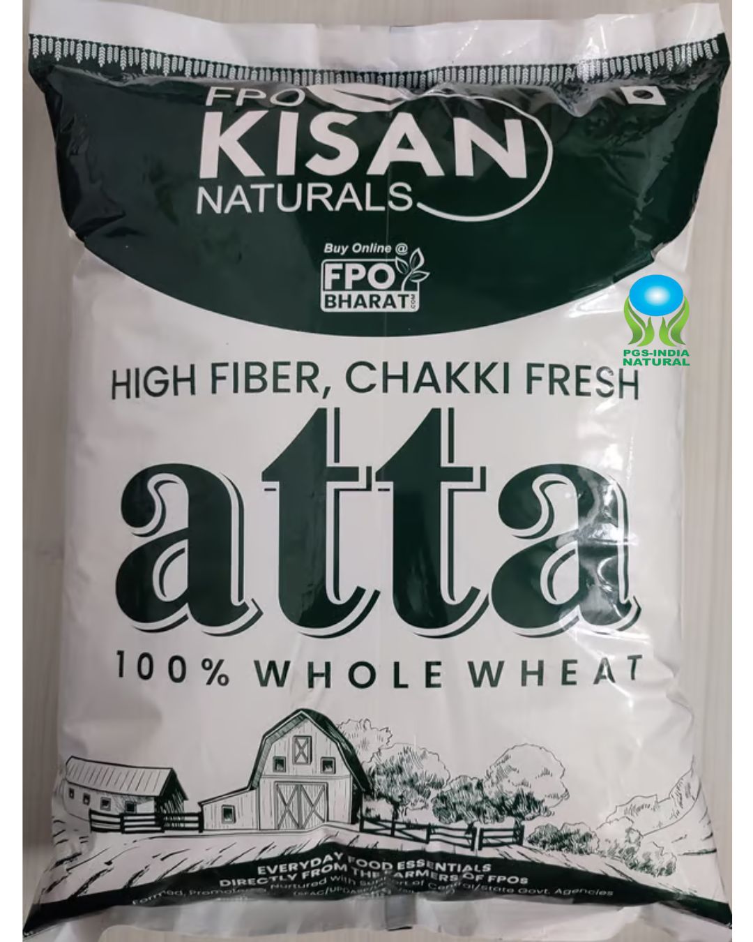 Whole Wheat Atta, High Fiber, Chakki Fresh, 5 kg