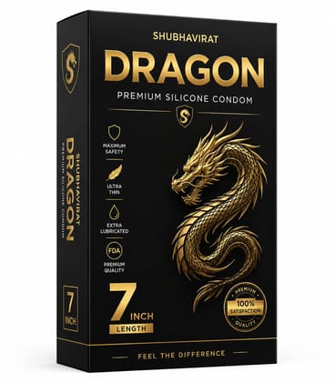 Premium Dragons Condom For Men 7 Inch, Silicone, Natural Color, Ultra Soft | Long Lasted Condom For Man | Extra Pleasure Extra size