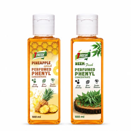 7Fresh Perfumed Phenyl Concentrate Liquid Combo Pack of 200 ml (Pack of 2 x 100 ml) Makes 8 Litres Thick White Phenyl | Pine Based Floor Cleaner | Long Lasting Fragrance | Fast Dilution Multipurpose Cleaner 7Fresh Perfumed Phenyl Concentrate Liquid Combo Pack of 200 ml (Pack of 2 x 100 ml) Makes 8 Litres Thick White Phenyl | Pine Based Floor Cleaner | Long Lasting Fragrance | Fast Dilution Multipurpose Cleaner