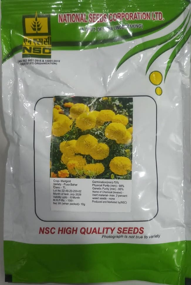 National Seeds Corporation Marigold Pusa Bahar TL Seeds (10g)