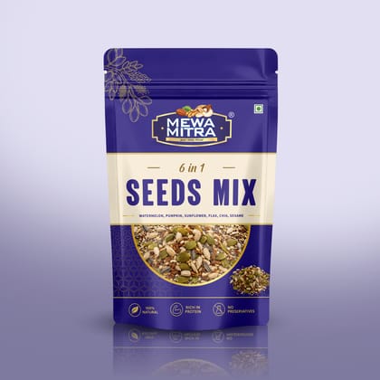 MewaMitra Mixed Seeds 250g | 6 in 1 Superfood Seed Mix | High Protein & Fiber