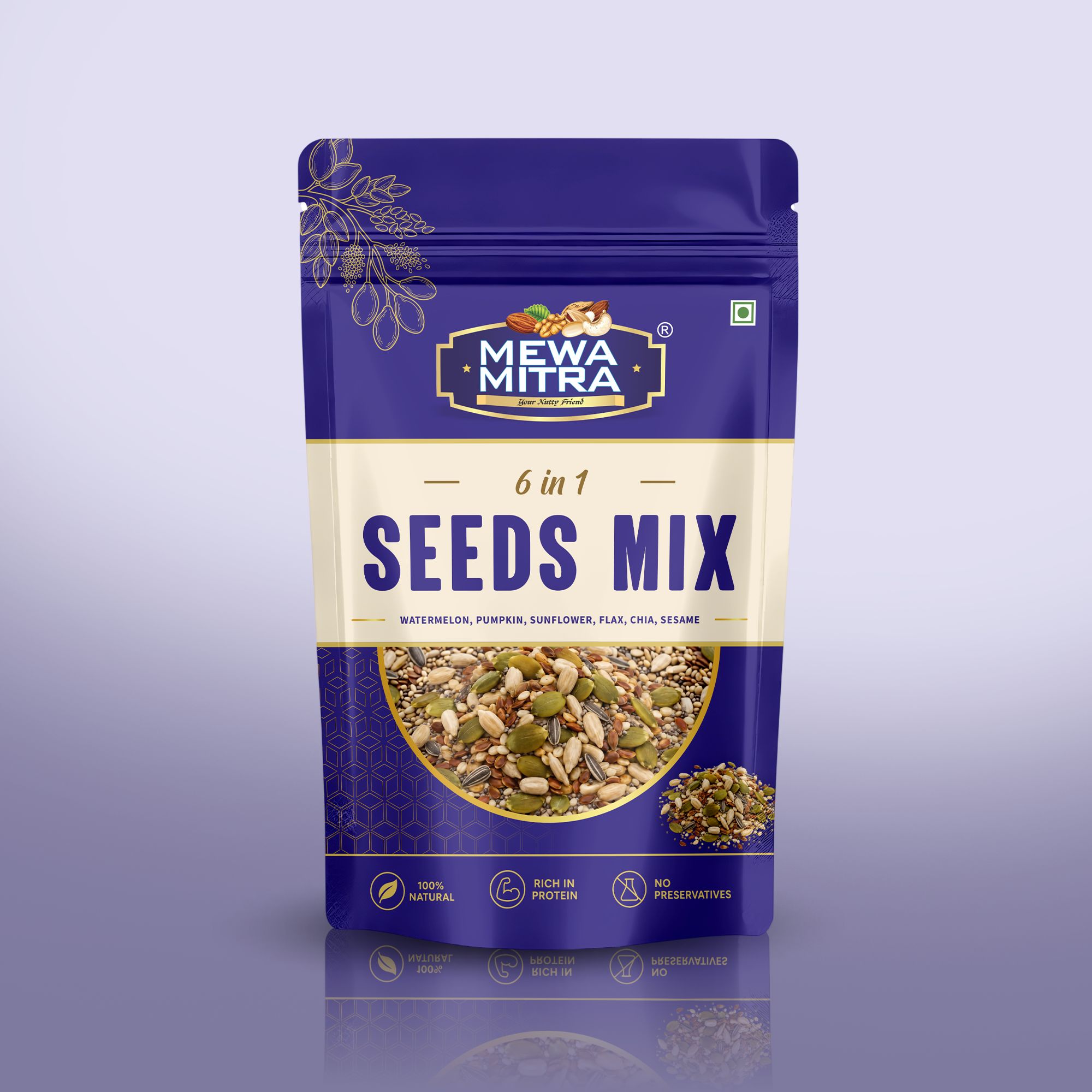MewaMitra Mixed Seeds 250g | 6 in 1 Superfood Seed Mix | High Protein & Fiber