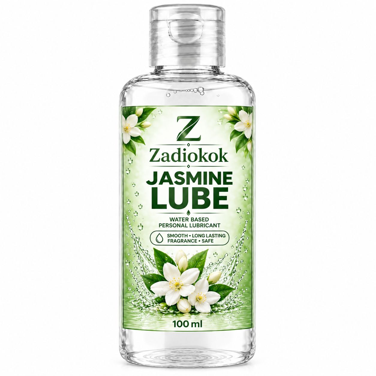 Zadiokok Jasmine Flavour Water Based Personal Lubricant Gel | Smooth & Long Lasting Lube | 100 ml (Pack of 1)