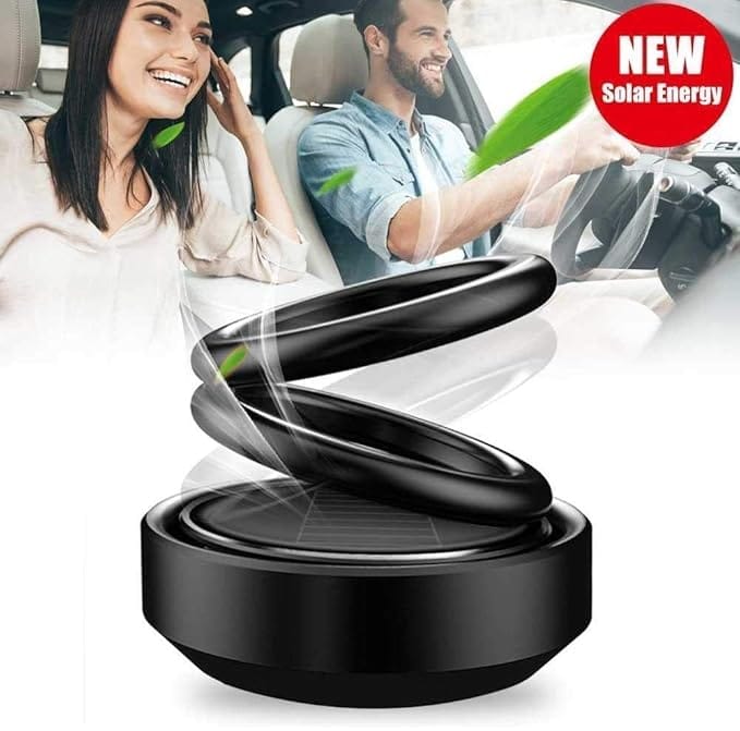 Solar Powered Double Ring Rotating Car Air Freshener