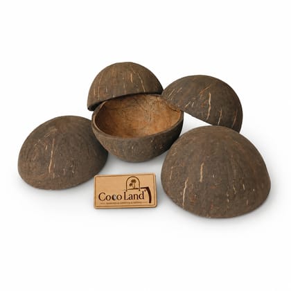 CocoLand Coconut Shell FINISHED BOWL (150 ml, 8-10 cm) PACK OF 5| Round Eco Friendly Candle Holder for DIY Candle Making CocoLand Coconut Shell FINISHED BOWL (150 ml, 8-10 cm) PACK OF 5| Round Eco Friendly Candle Holder for DIY Candle Making