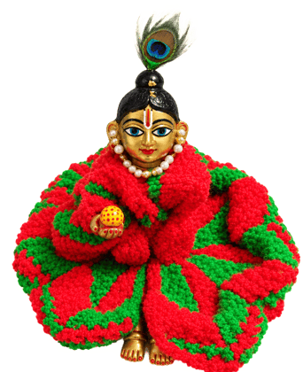 Handmade Woolen Laddu Gopal Poshak Size No. 2 – Red Green Design Handmade Woolen Laddu Gopal Poshak Size No. 2 – Red Green Design