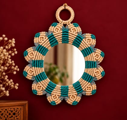 Handcrafted Nylon Wire Macramé Mirror