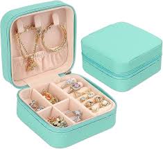 Jewelry Travel Case Organizer, Portable Jewelry Storage Box for Rings, Earrings, Necklace & Bracelets